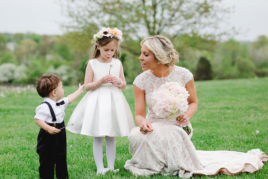 Bride with Flower Girl and Ring Bearer