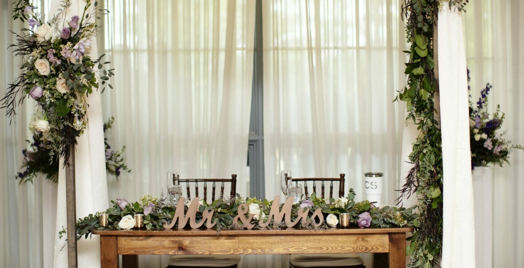 bride and groom wedding reception seating